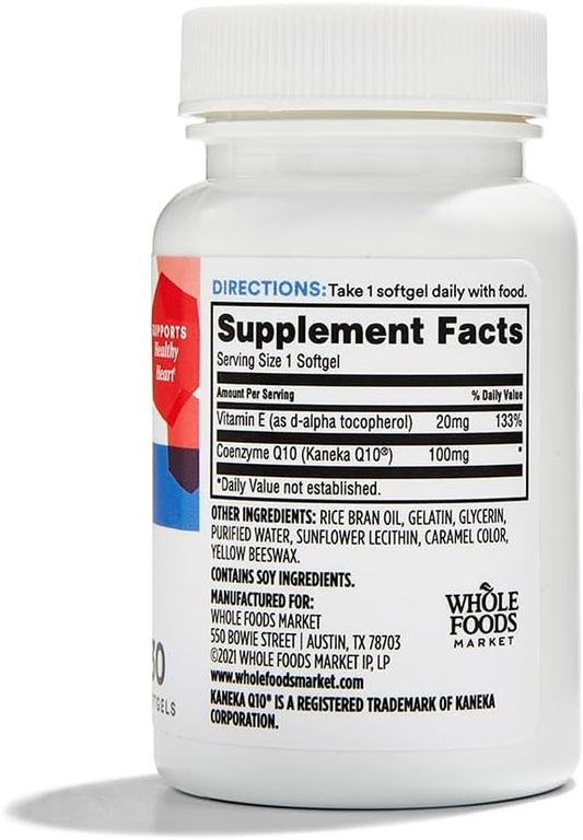 Whole Foods Market 365 Co Q10 100mg Softgels - 60 Softgels Total