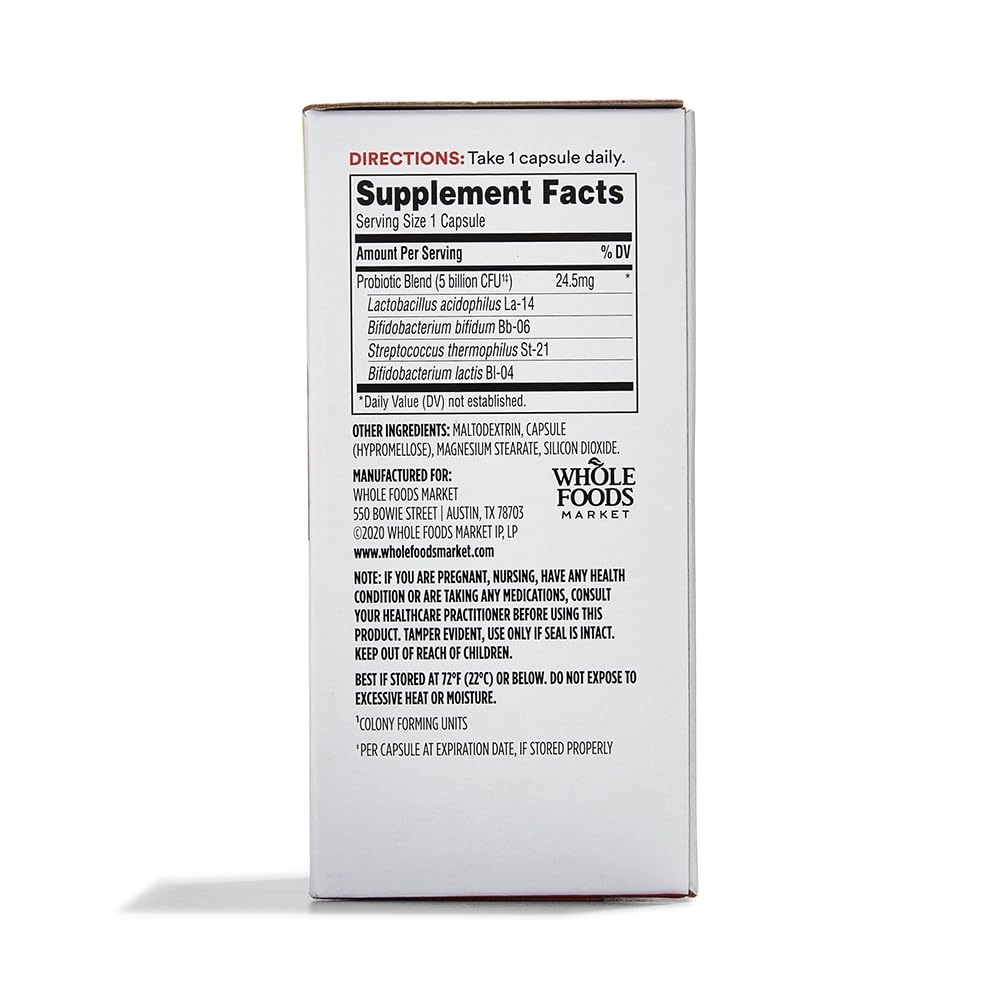 Whole Foods Market 365 Daily Probiotic, 5 Billion CFU, 60 Capsules