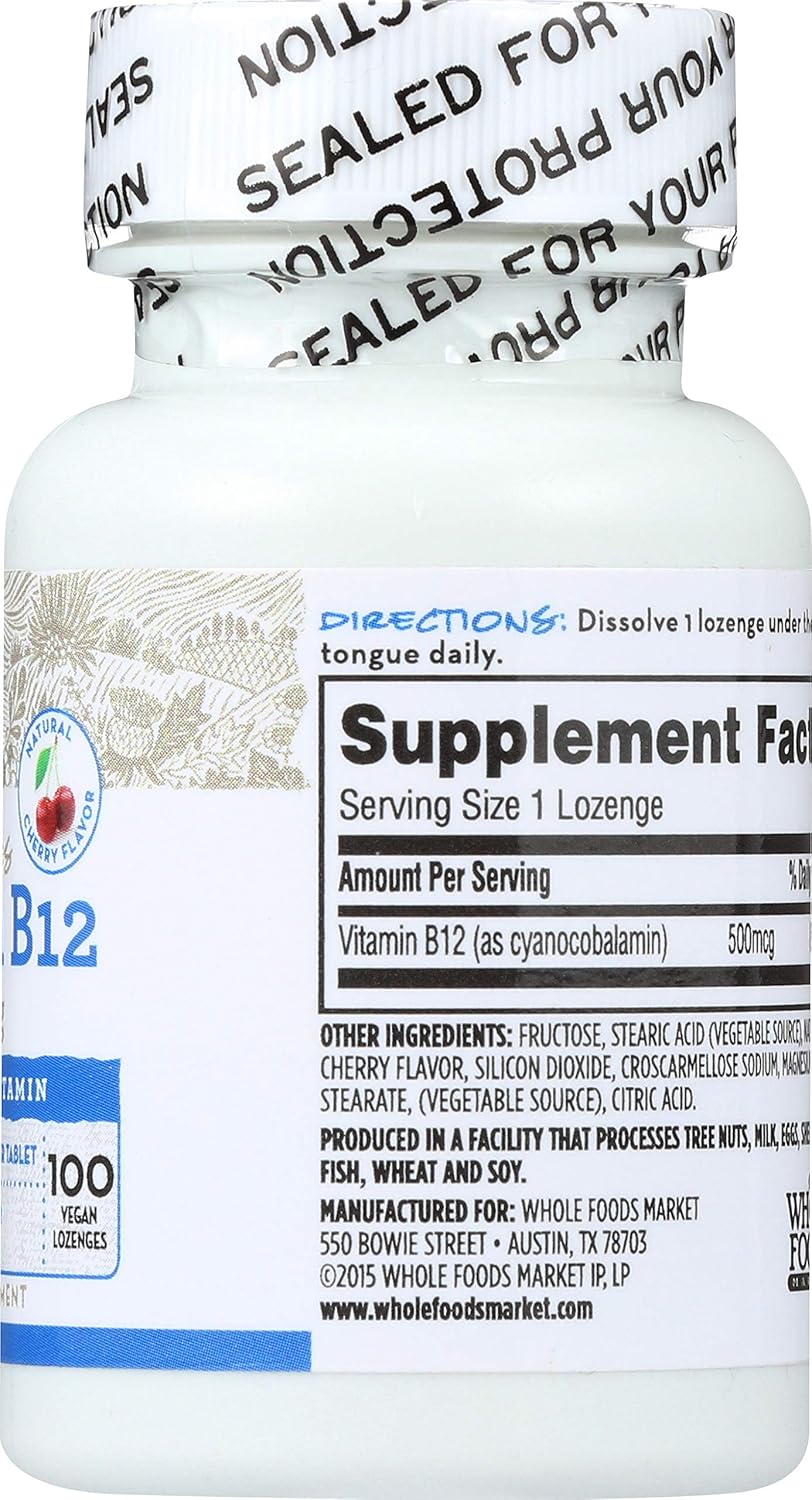 Whole Foods Market 365 Everyday Value Vitamin B12 500mcg Lozenges - 100 Count