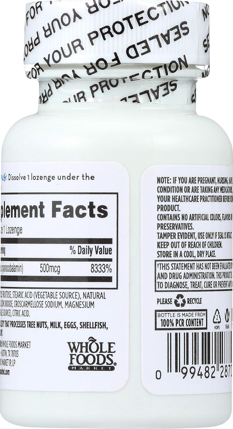Whole Foods Market 365 Everyday Value Vitamin B12 500mcg Lozenges - 100 Count