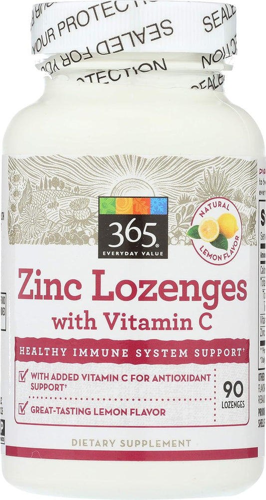 Whole Foods Market 365 Everyday Value Zinc Lozenges with Vitamin C - 90 Count