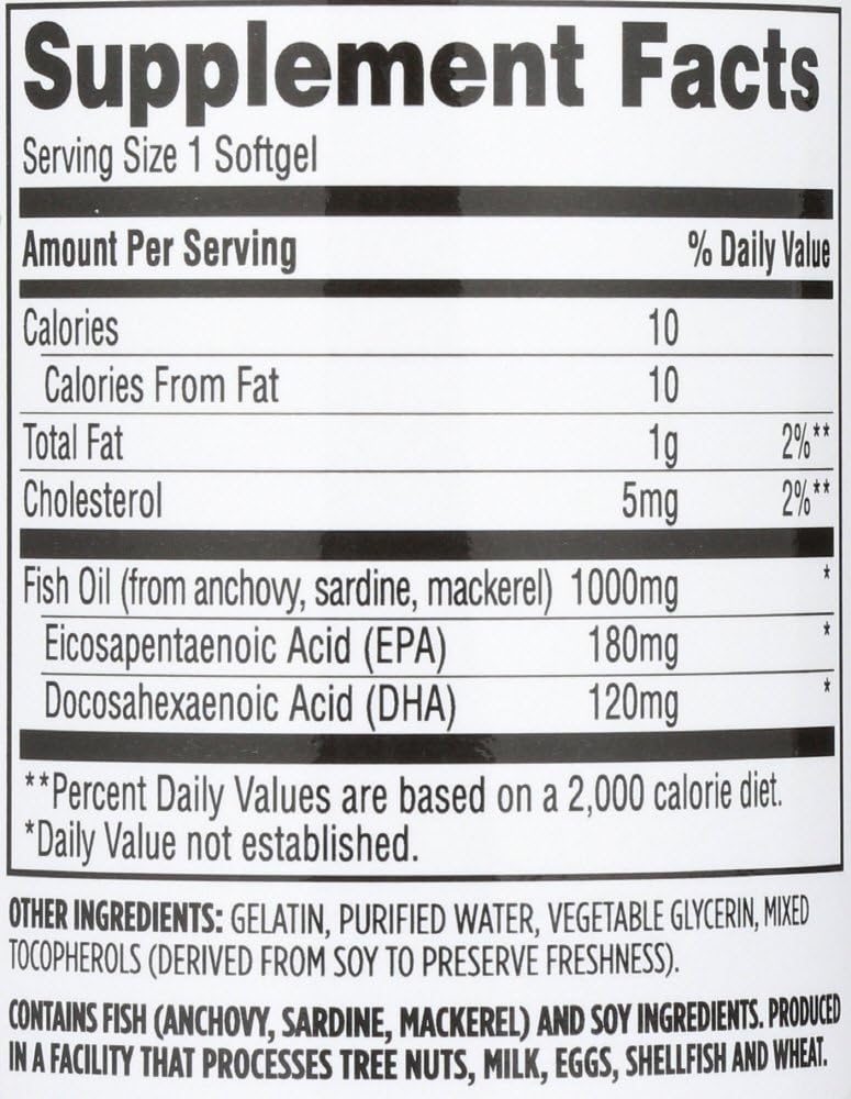Whole Foods Market 365 Fish Oil Softgels 1000mg - 100 Count, Pack of 2