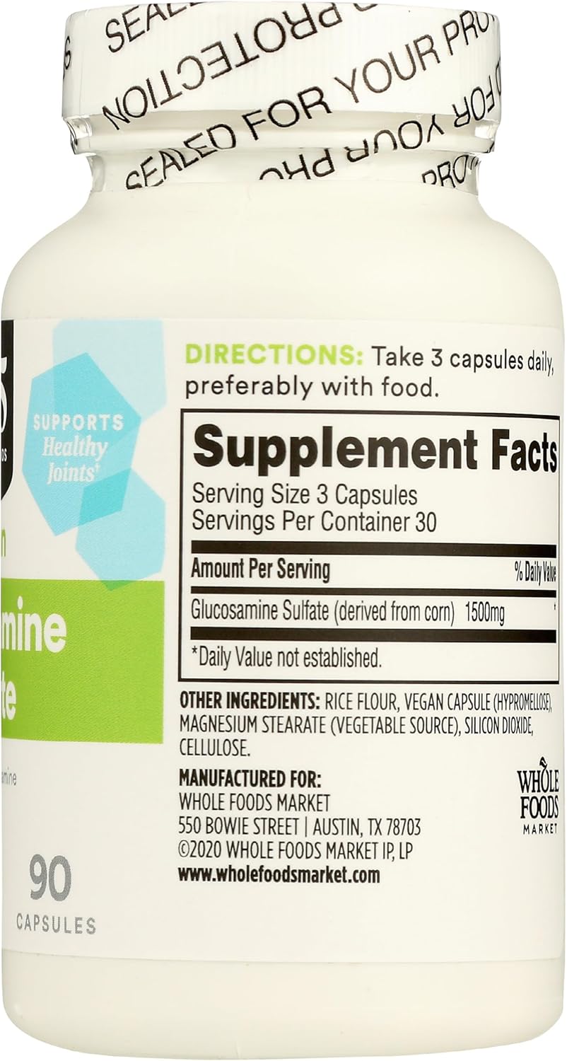 Whole Foods Market 365 Glucosamine Sulfate 1500 Mg - 90 Veg Capsules