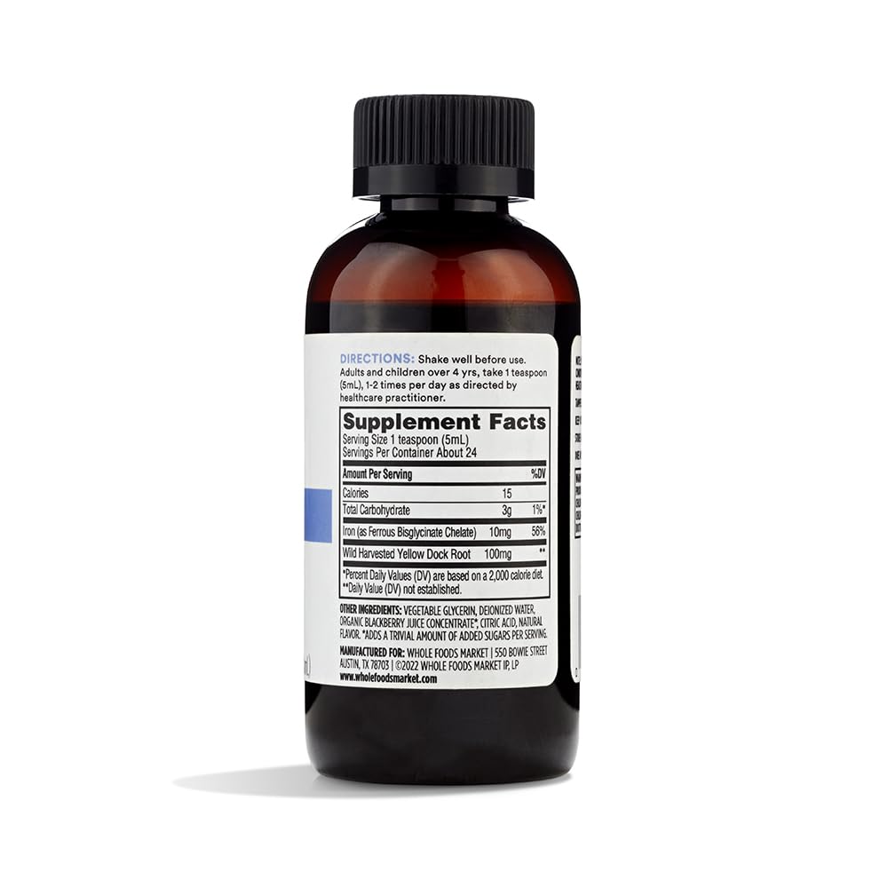 Whole Foods Market 365 Iron Chelated BlackBerry Vanilla Liquid Supplement - 4 Fl Oz