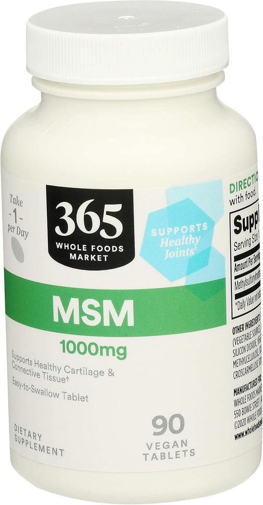 Whole Foods Market 365 MSM 1000Mg Tablets - 90 Count (Pack of 2)