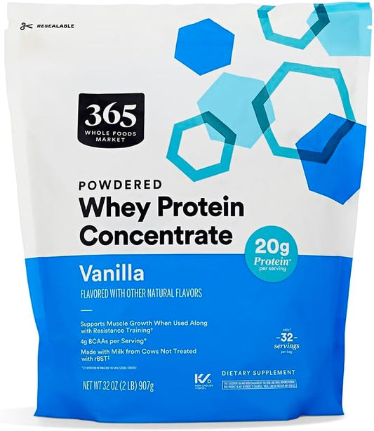 Whole Foods Market 365 Vanilla Whey Protein Powder - 32 OZ - Concentrate Formula