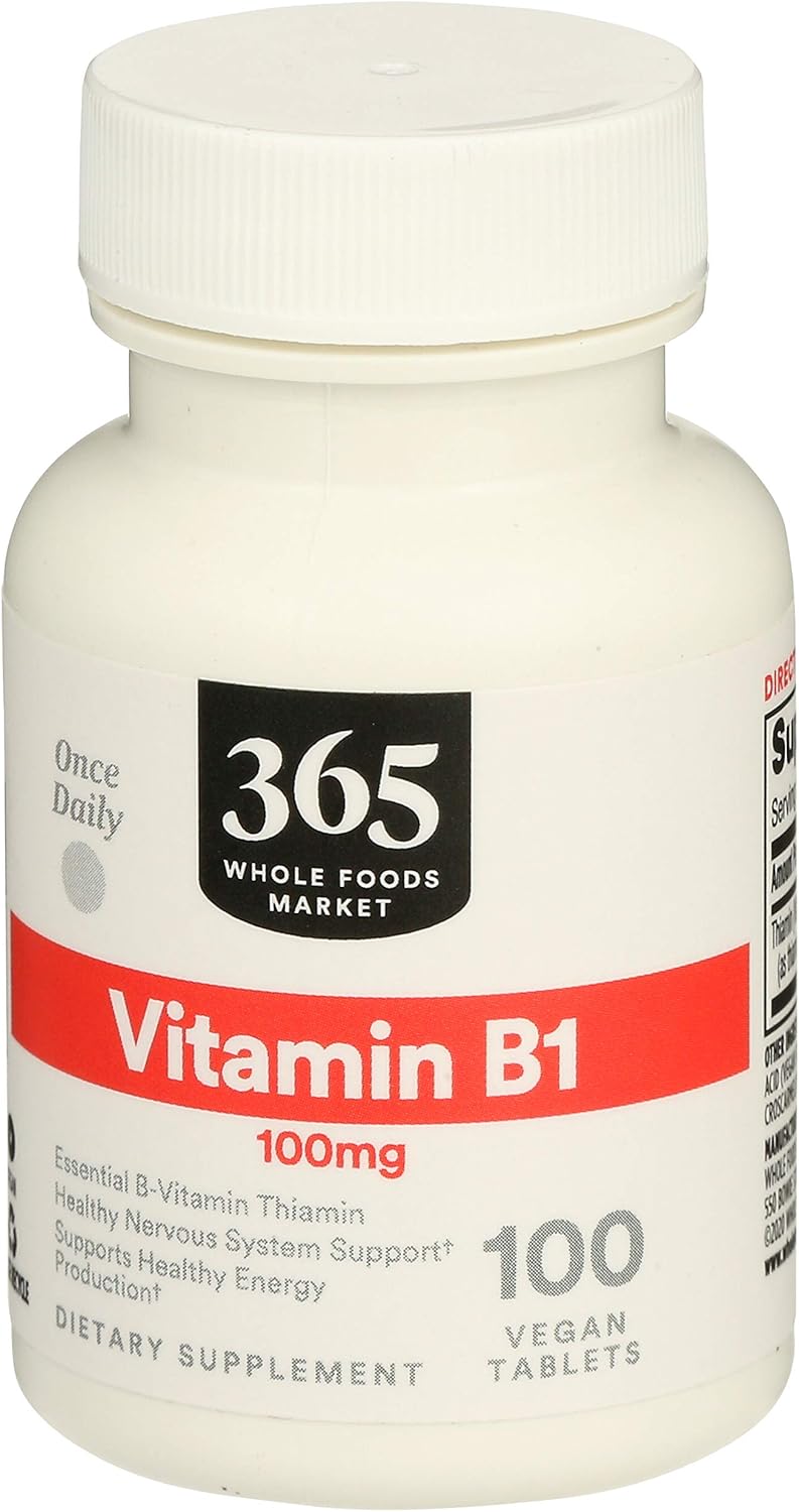 Whole Foods Market 365 Vitamin B1 100mg Tablets - 100 Count (Pack of 2)