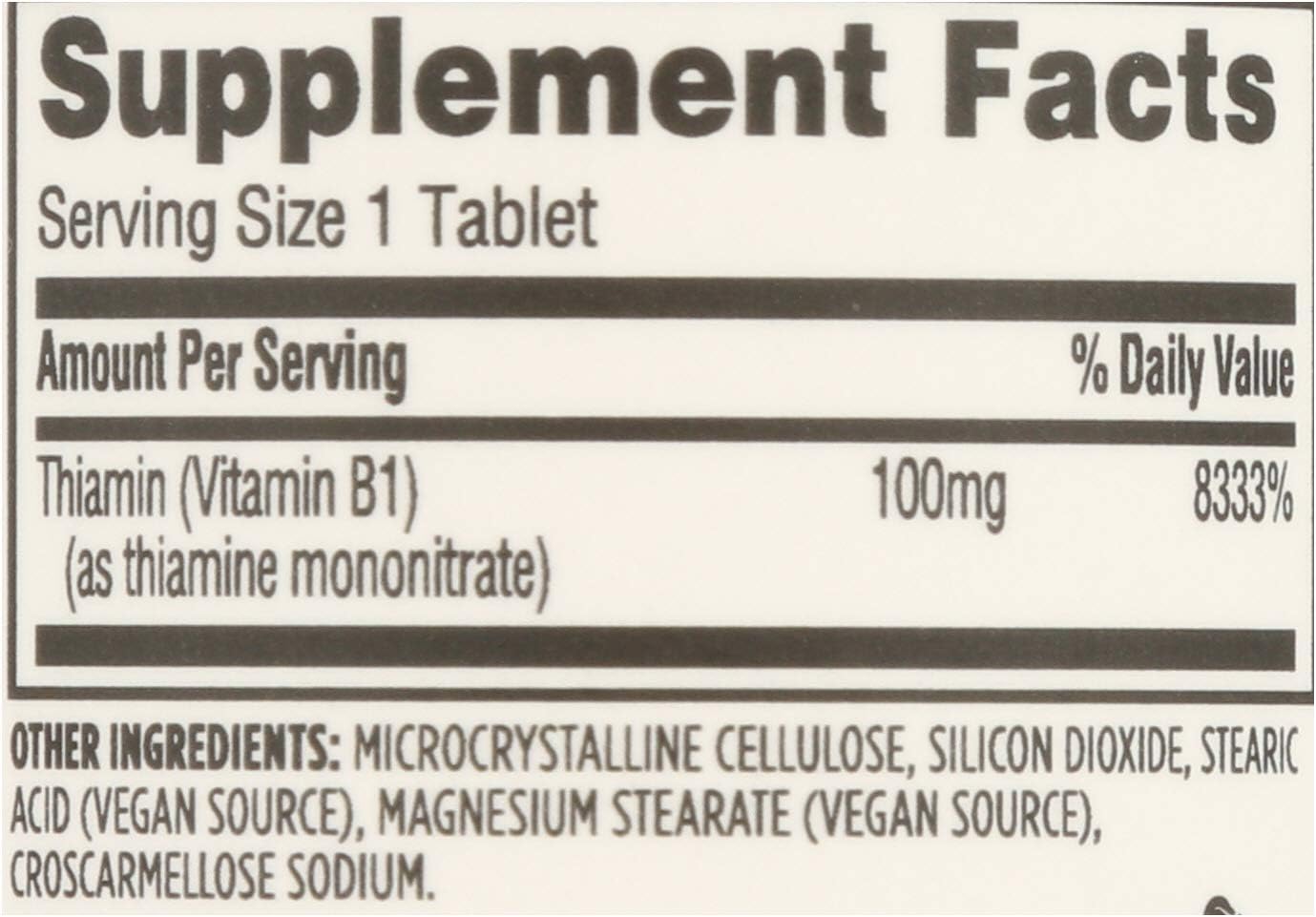 Whole Foods Market 365 Vitamin B1 100mg Tablets - 100 Count (Pack of 2)