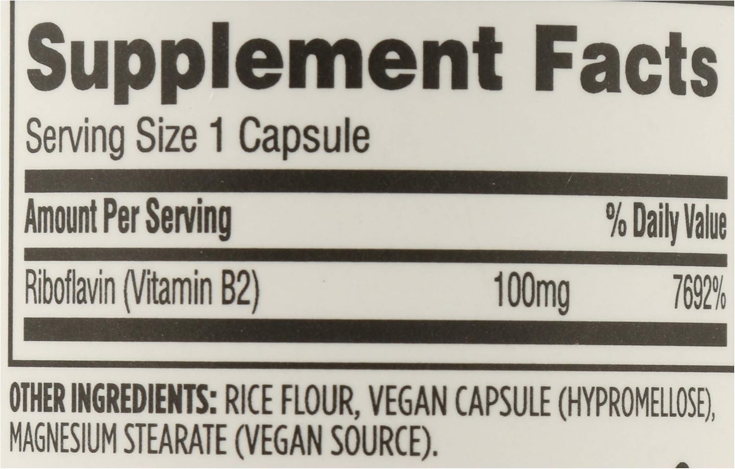 Whole Foods Market 365, Vitamin B2 100mg, 100 Veg Capsules - Pack of 2