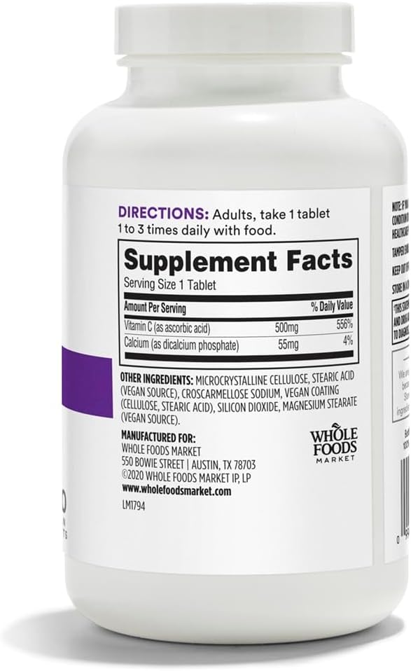 Whole Foods Market 365 Vitamin C 500mg Tablets - 250 Count (Pack of 2)