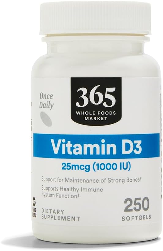 Whole Foods Market 365 Vitamin D3 1000 IU Softgels - 250 Count
