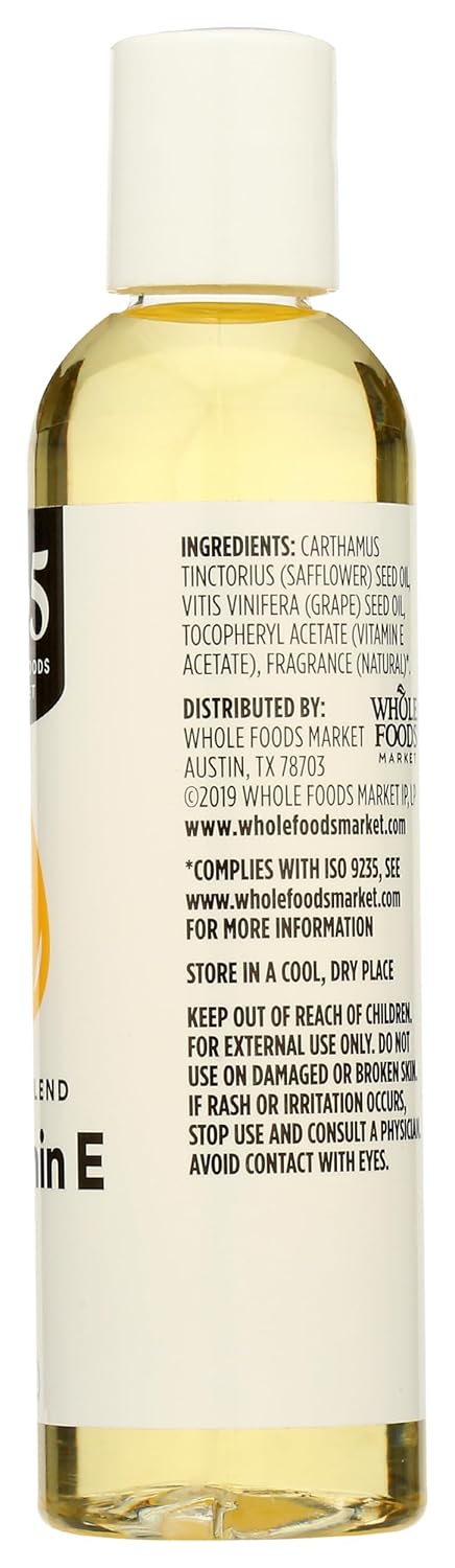 Whole Foods Market 365 Vitamin E Oil 5000 IU 4.2 Fl Oz - Natural Skin Moisturizer & Anti-Aging Treatment