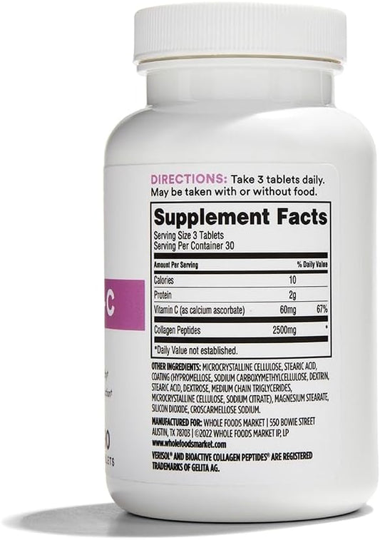 Whole Foods Market Collagen Verisol 2500mg Capsules - 90 Count x 2 Pack