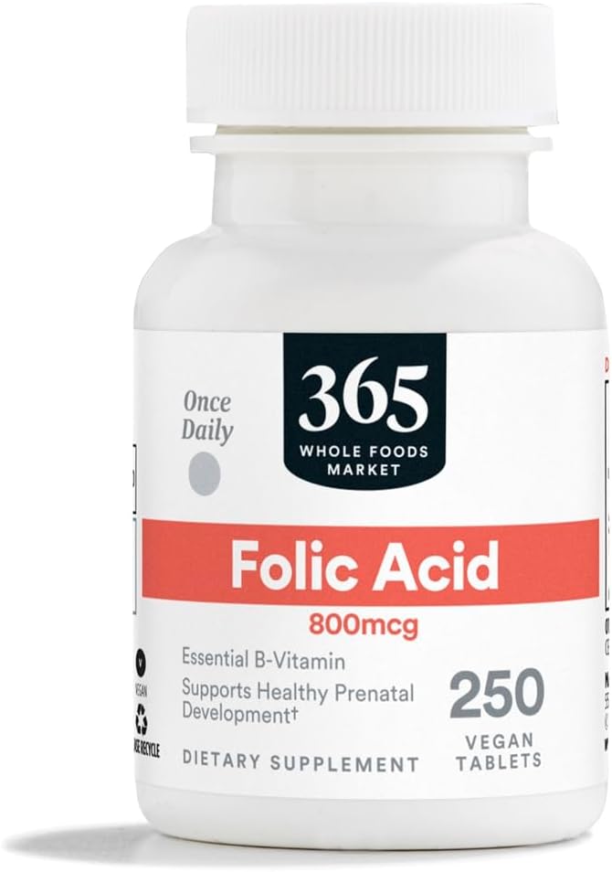 Whole Foods Market Folic Acid 800MCG Tablets - 250 Count