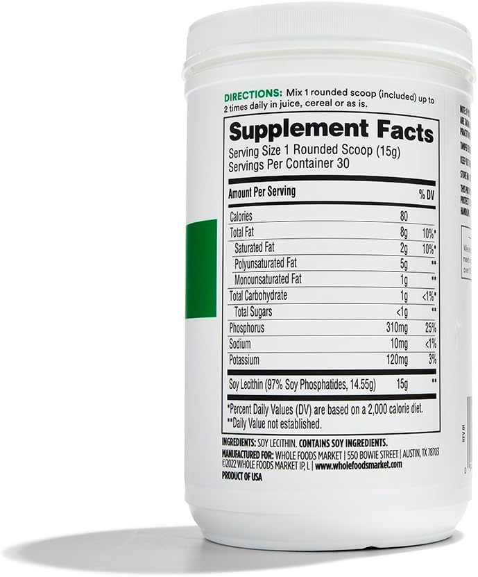 Whole Foods Market Lecithin Granules, 15.9 oz - Pack of 2 - 365 Brand - BoostGo Australia