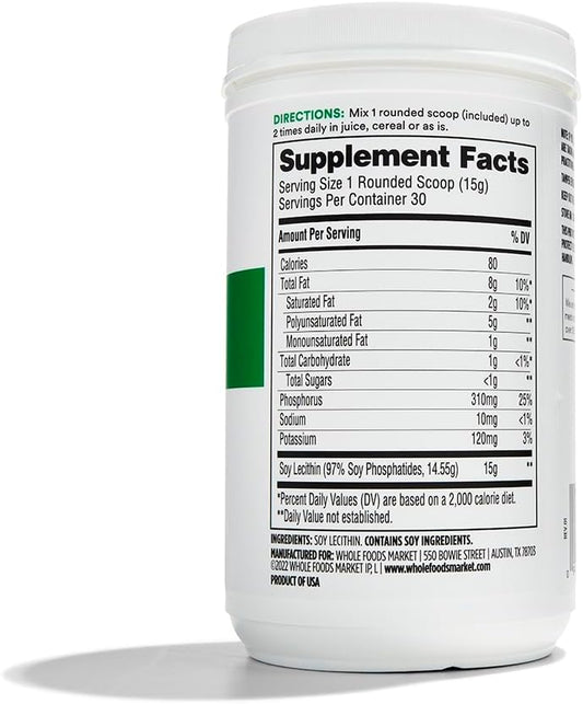 Whole Foods Market Lecithin Granules, 15.9 oz - Pack of 2 - 365 Brand - BoostGo Australia