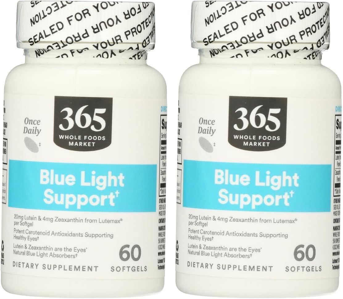 Whole Foods Market Lutein 20mg Zeaxanthin Supplement, 60 Count x2 - 365 Brand