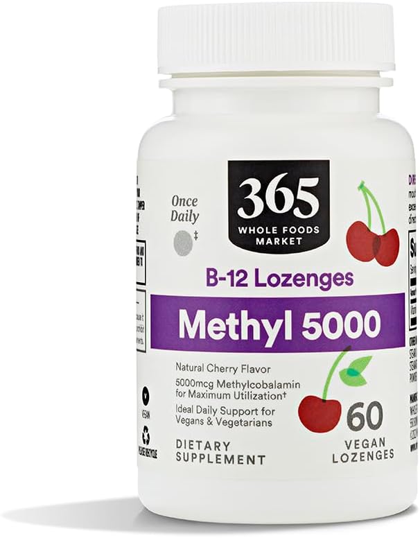 Whole Foods Market Methyl B-12 5000Mcg Cherry Lozenges - 60 Count