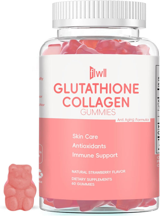 Whoyun Glutathione Collagen Gummies | Skin Health Formula with Glutathione & Collagen | Reduce Wrinkles, Boost Immunity | 60 Gummies