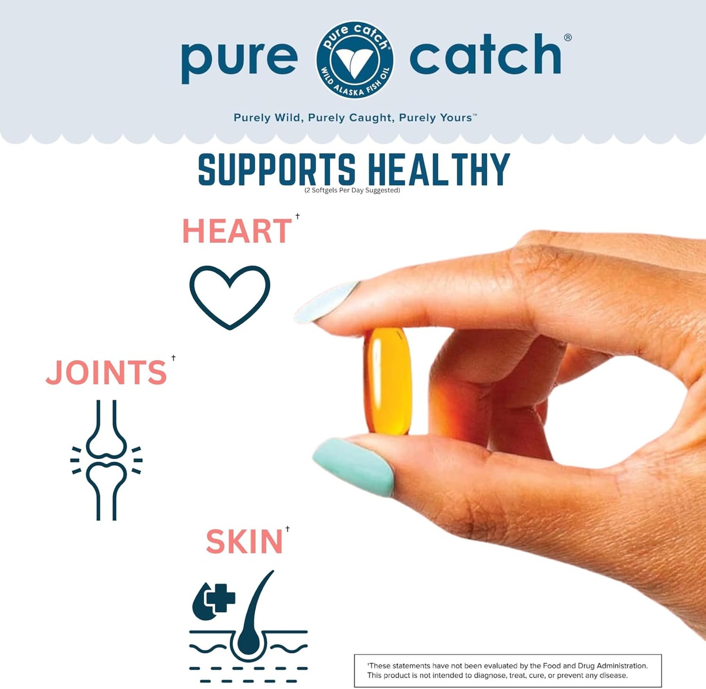 Wild Alaskan Fish Oil with Vitamin D3 for Women - Omega-3 Salmon Supplement with EPA and DHA - 60 Citrus Soft Gels for Joint, Skin, and Heart Health