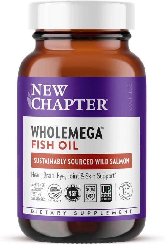 Wild Alaskan Salmon Oil Fish Oil Supplement with Omega-3, Vitamin D3, and Astaxanthin - Sustainably Caught - 120 Softgels, 1000mg