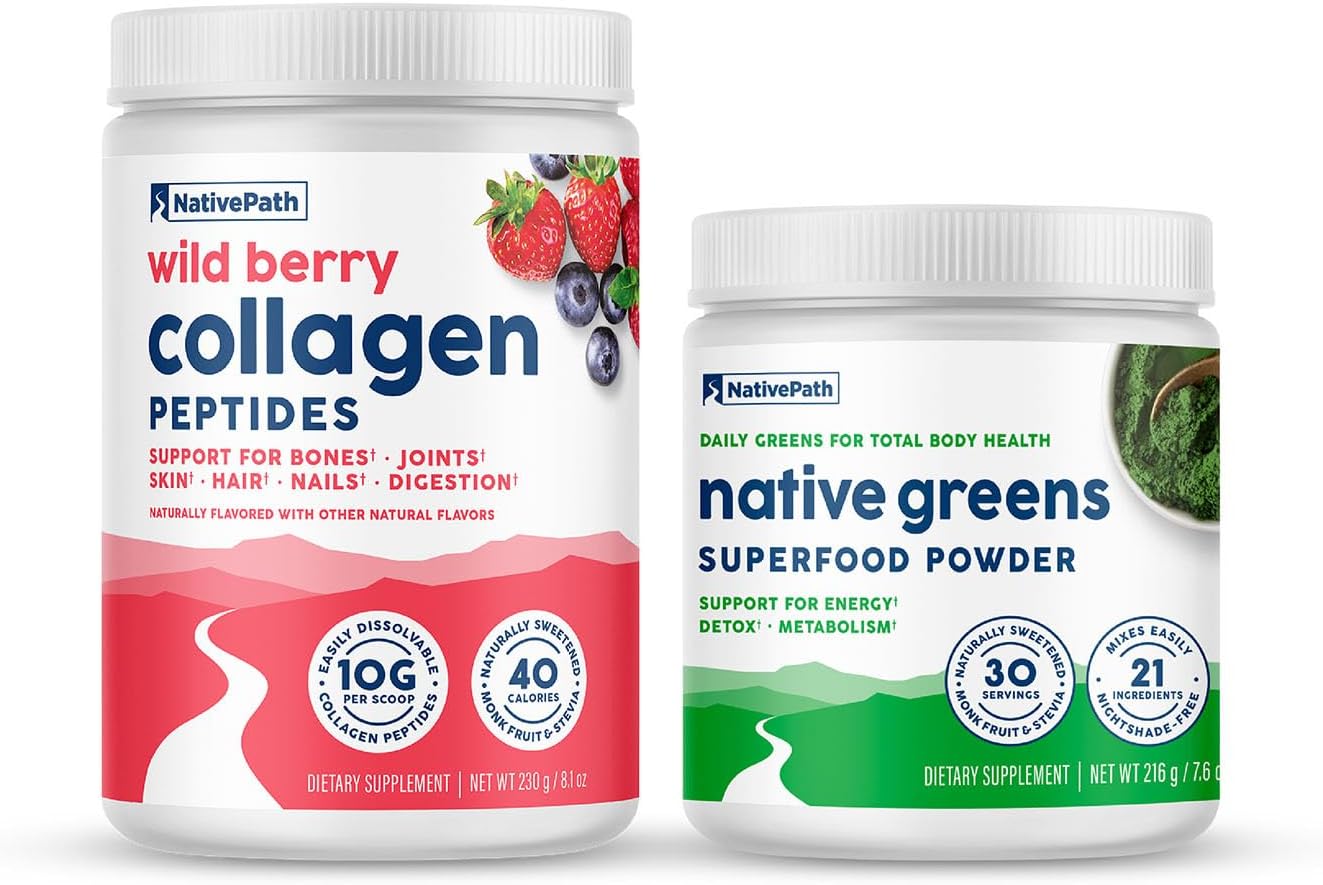Wild Berry Collagen & Organic Greens Powder Bundle by NativePath