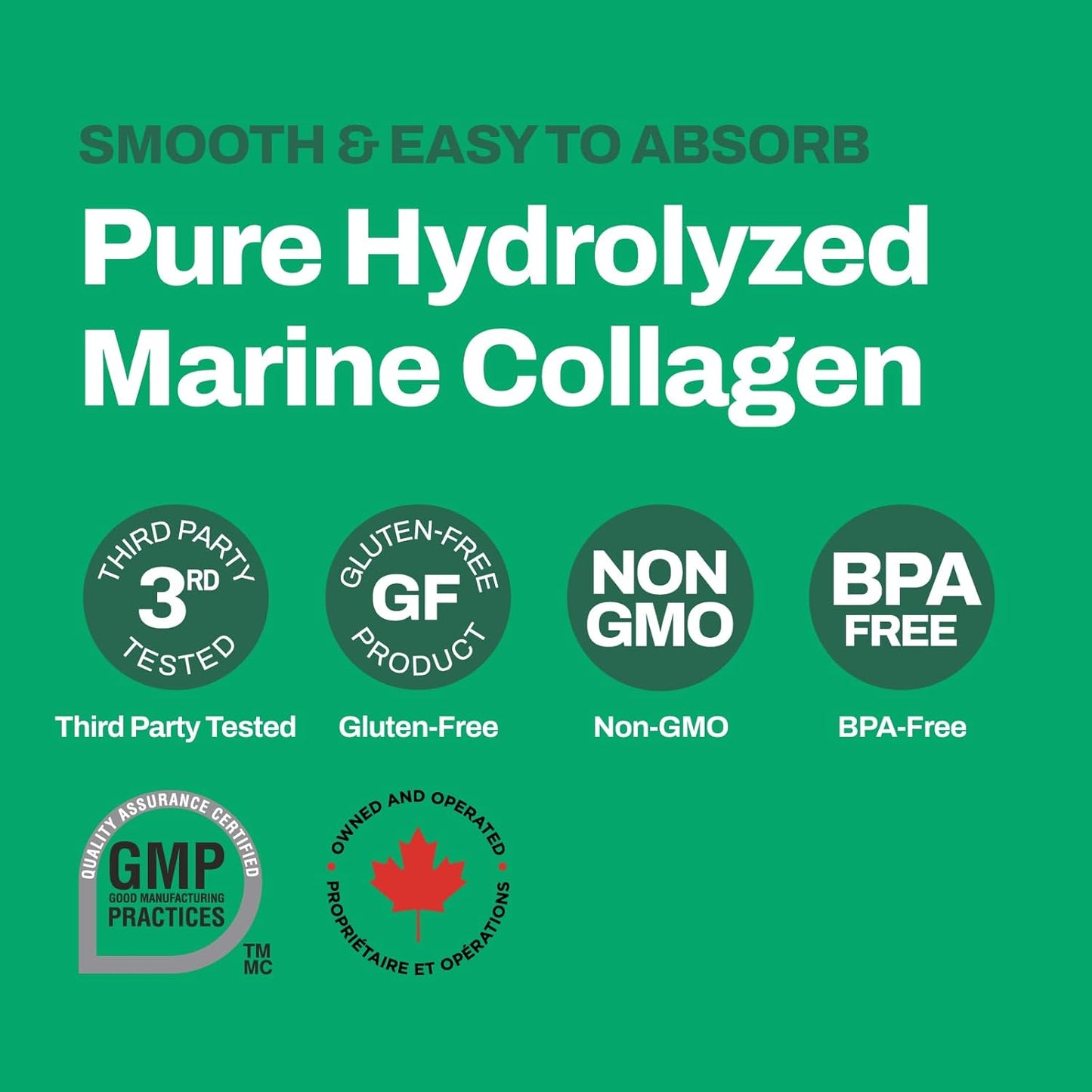 Wild-Caught Marine Collagen Peptides Powder - Non-GMO, Hydrolyzed - Supports Skin, Hair, Nails, Joints - Unflavored - 30 Day Supply