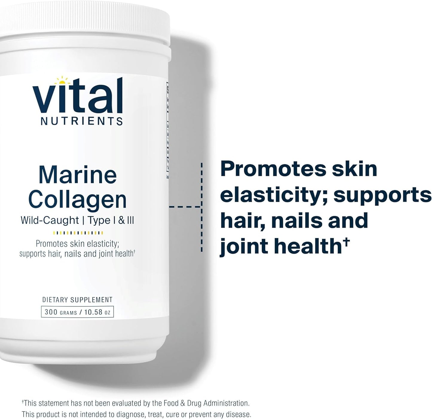 Wild-Caught Marine Collagen Powder for Hair, Skin, Nails & Joints - Unflavored Type I & III Collagen Supplement - 300g