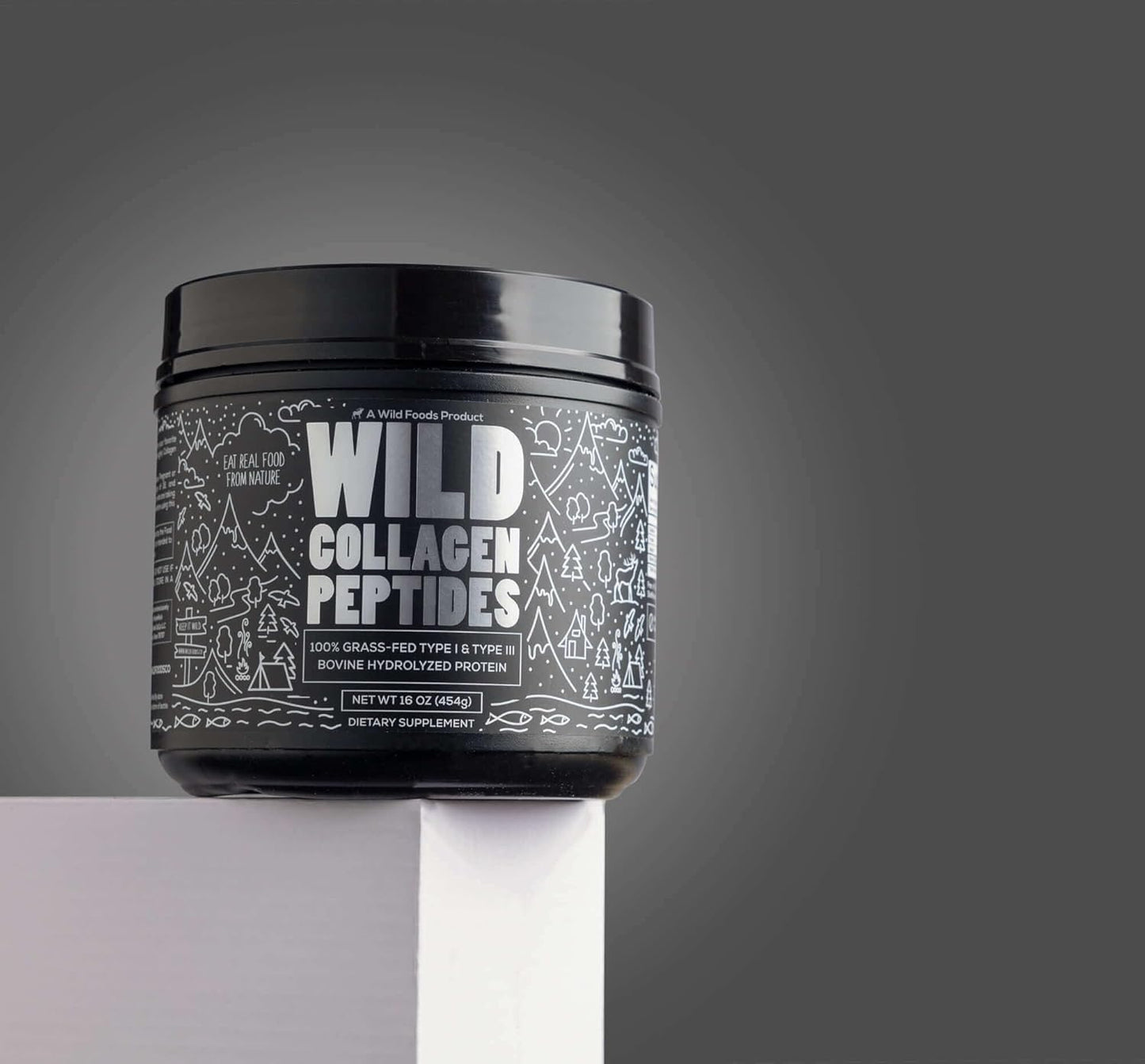 Wild Foods Collagen Peptides Powder - Unflavored Protein for Men & Women | Non-GMO, Keto & Paleo Friendly - 16 oz