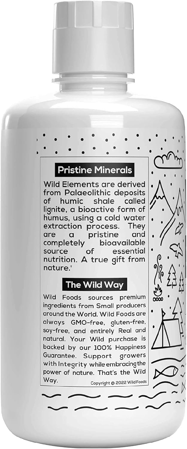 Wild Foods Gut Support: Fulvic Acid Mineral Blend for Gut Health, Cognitive Function & Immunity - All Natural 32 oz