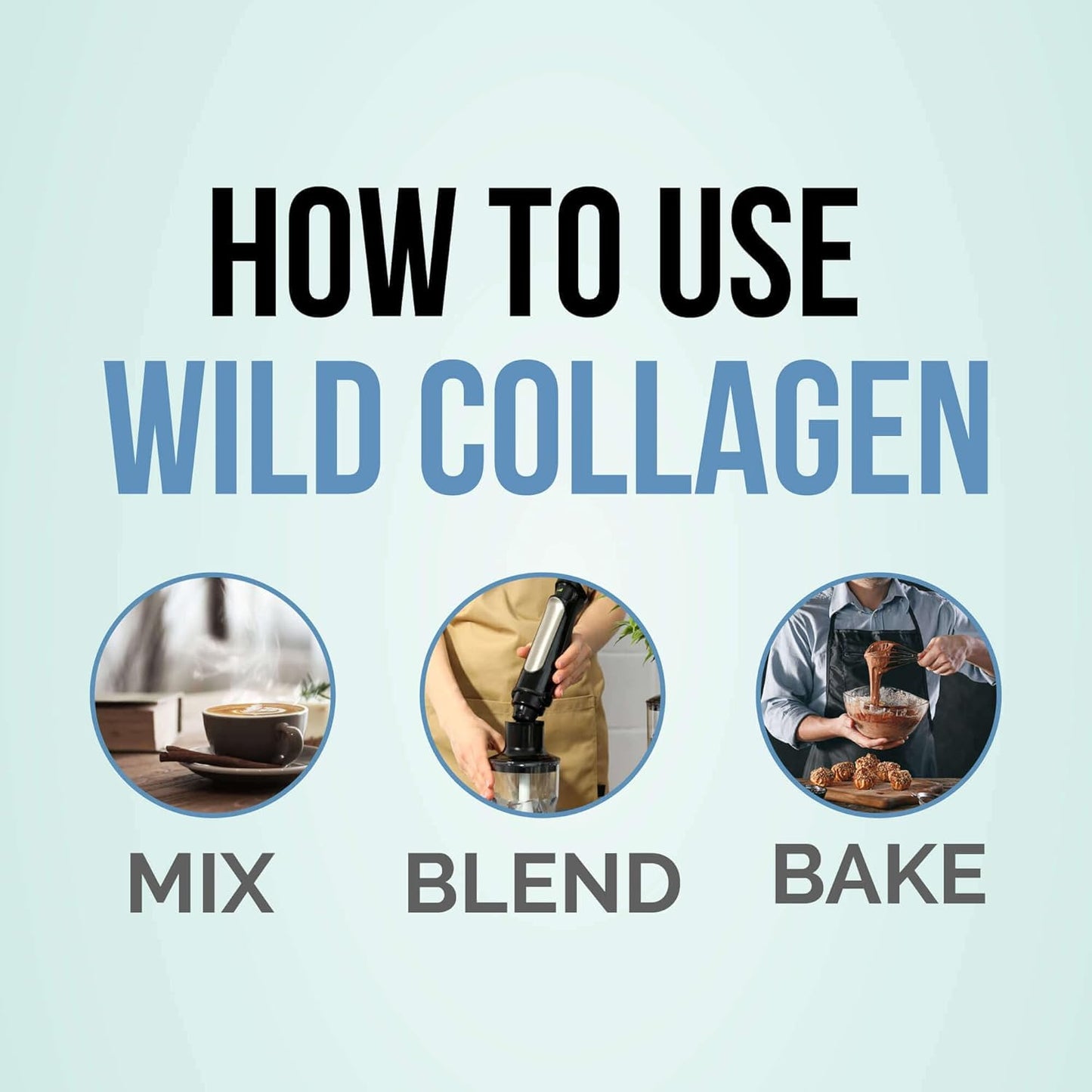 Wild Foods Organic Mushroom Cacao & Collagen Peptides Bundle - 16oz each for Skin, Hair, Joint Support