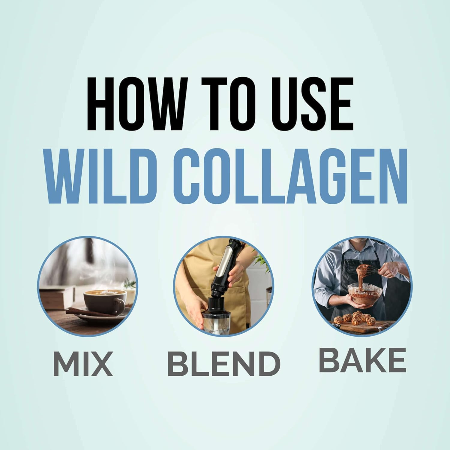 Wild Foods Organic Mushroom Cacao & Collagen Peptides Bundle - 16oz each for Skin, Hair, Joint Support