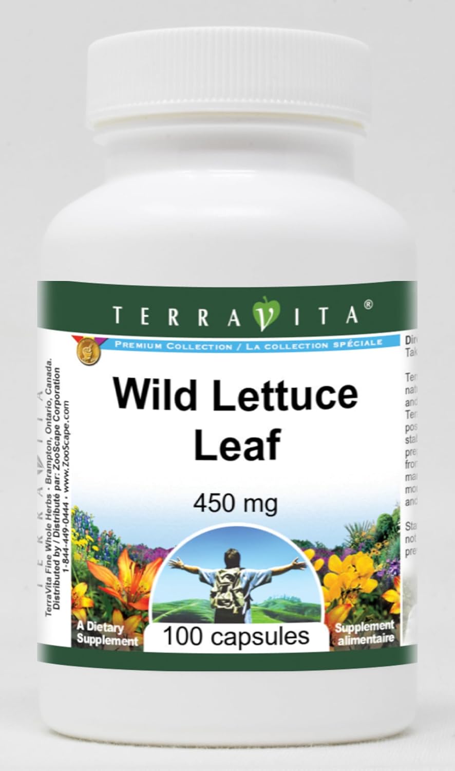 Wild Lettuce Leaf Capsules - 450mg (200 Total) - Terravita Brand