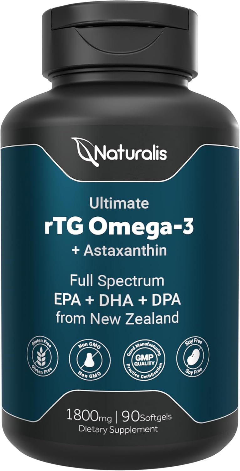 Wild New Zealand Tuna Omega 3 Fish Oil Softgels - Full Spectrum EPA, DHA & DPA - Non-GMO, Gluten Free - 90ct