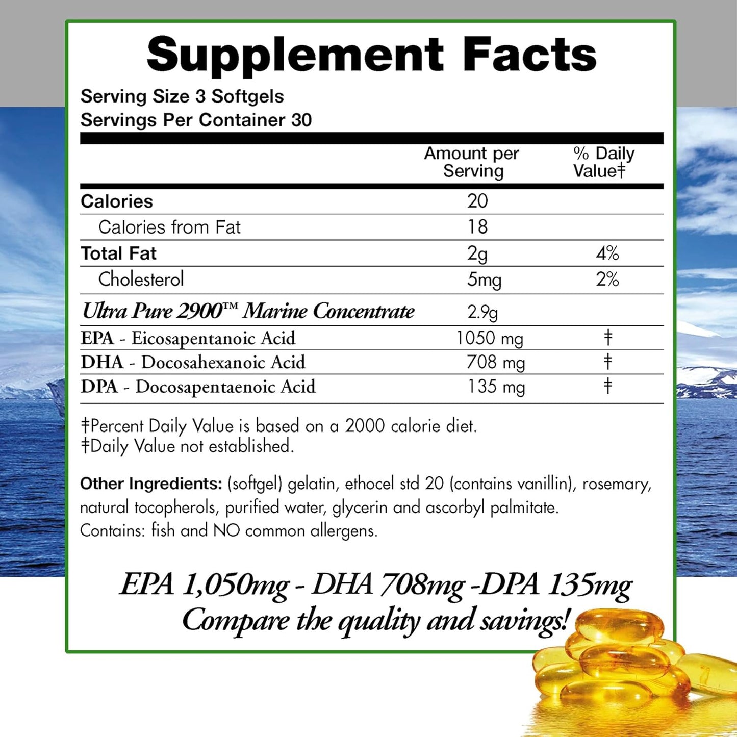 Wild Omega 3 Fish Oil DPA Supplement (Pack of 2) - 2,900mg EPA-DPA-DHA Softgels by Doctors Nutra Nutraceuticals