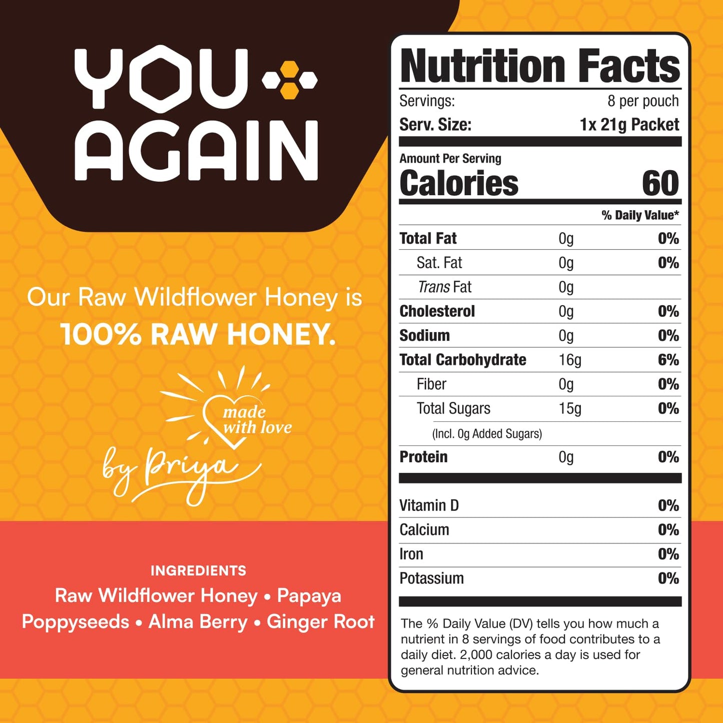 Wild Spiced Super Honey Gel Packs for Endurance Athletes | Paleo & Carnivore Friendly Energy Snack | Gluten-Free | Made in USA | 8 Pack