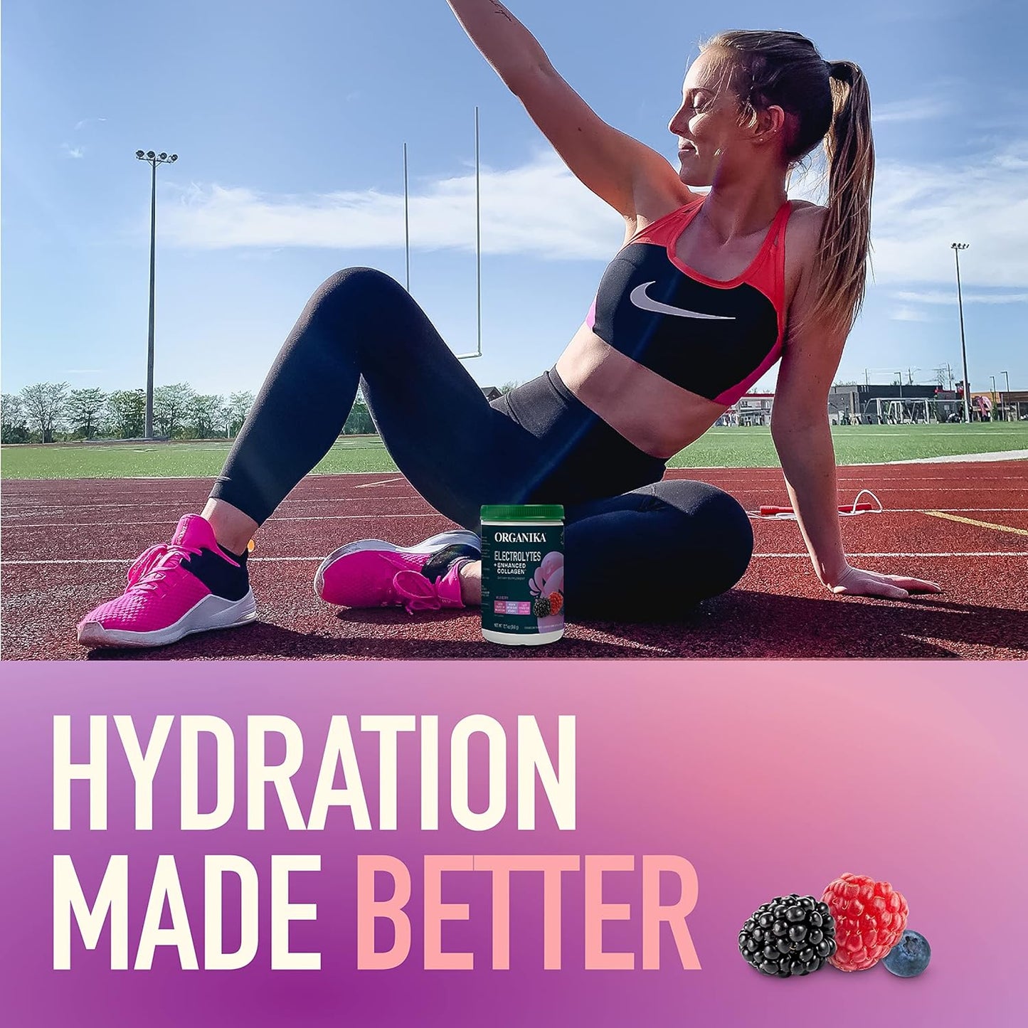 Wildberry Flavored Sugar-Free Electrolytes and Collagen Blend for Hydration and Protein Support - 360g (30 Servings)