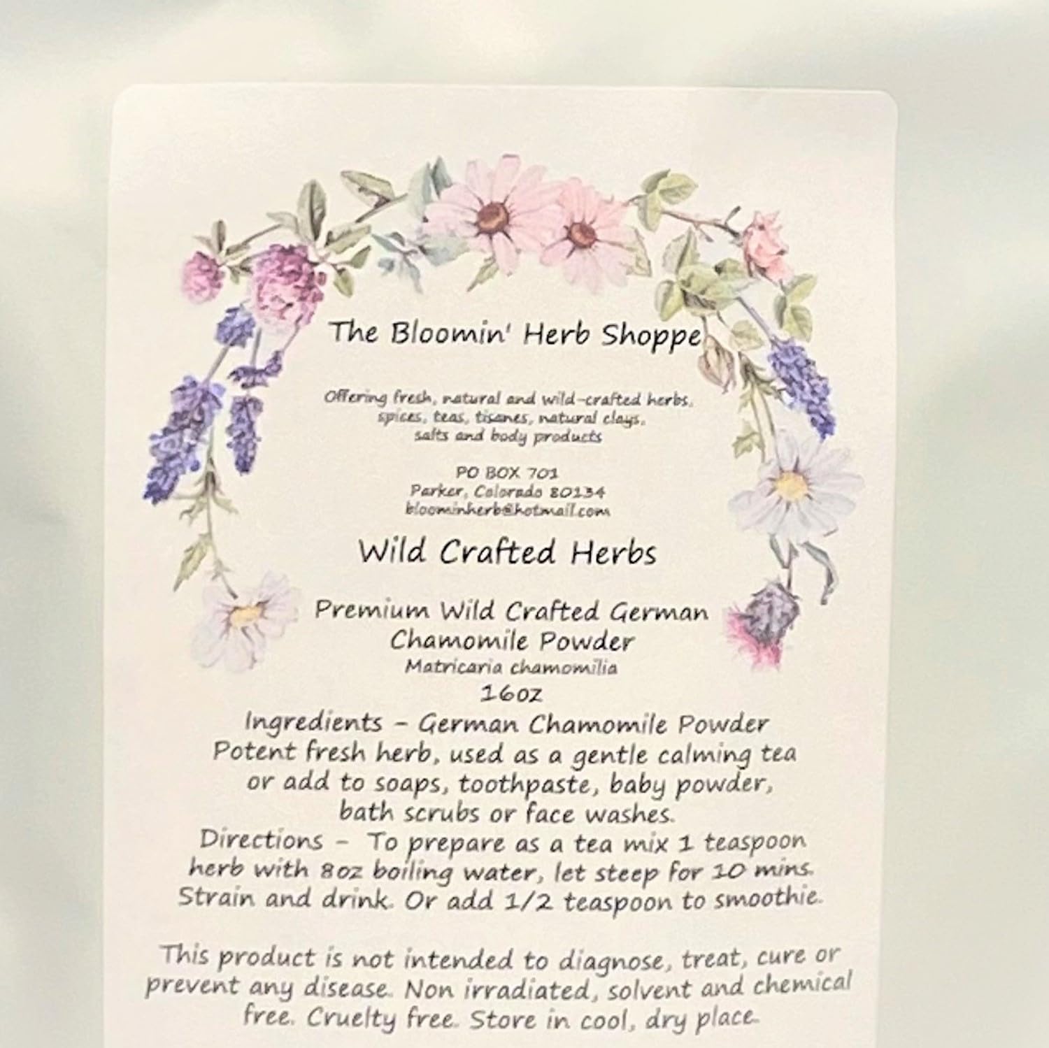 Wildcrafted German Chamomile Flowers Dried Powder 16oz - Premium Herbs and Spices from The Bloomin Herb Shoppe