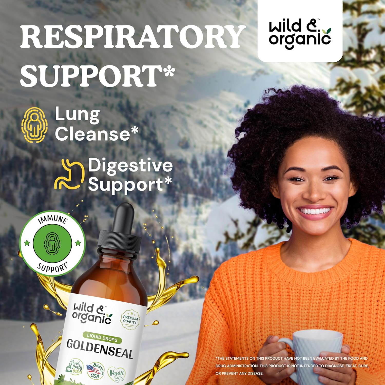 Wildcrafted Goldenseal and Echinacea Tincture Bundle - 4 fl oz Each