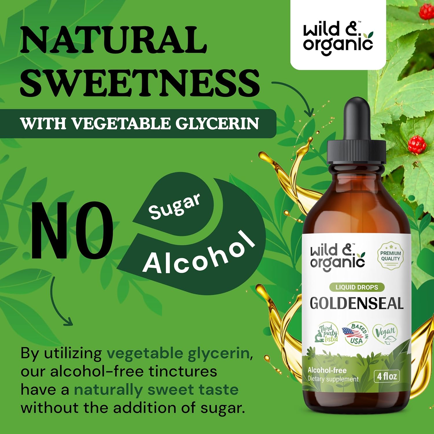 Wildcrafted Goldenseal and Echinacea Tincture Bundle - 4 fl oz Each