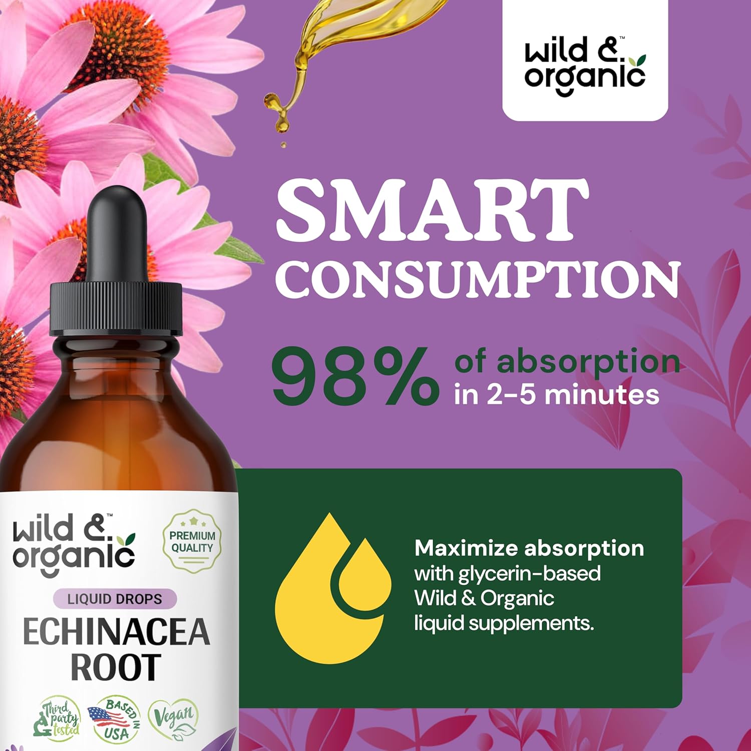 Wildcrafted Goldenseal and Echinacea Tincture Bundle - 4 fl oz Each