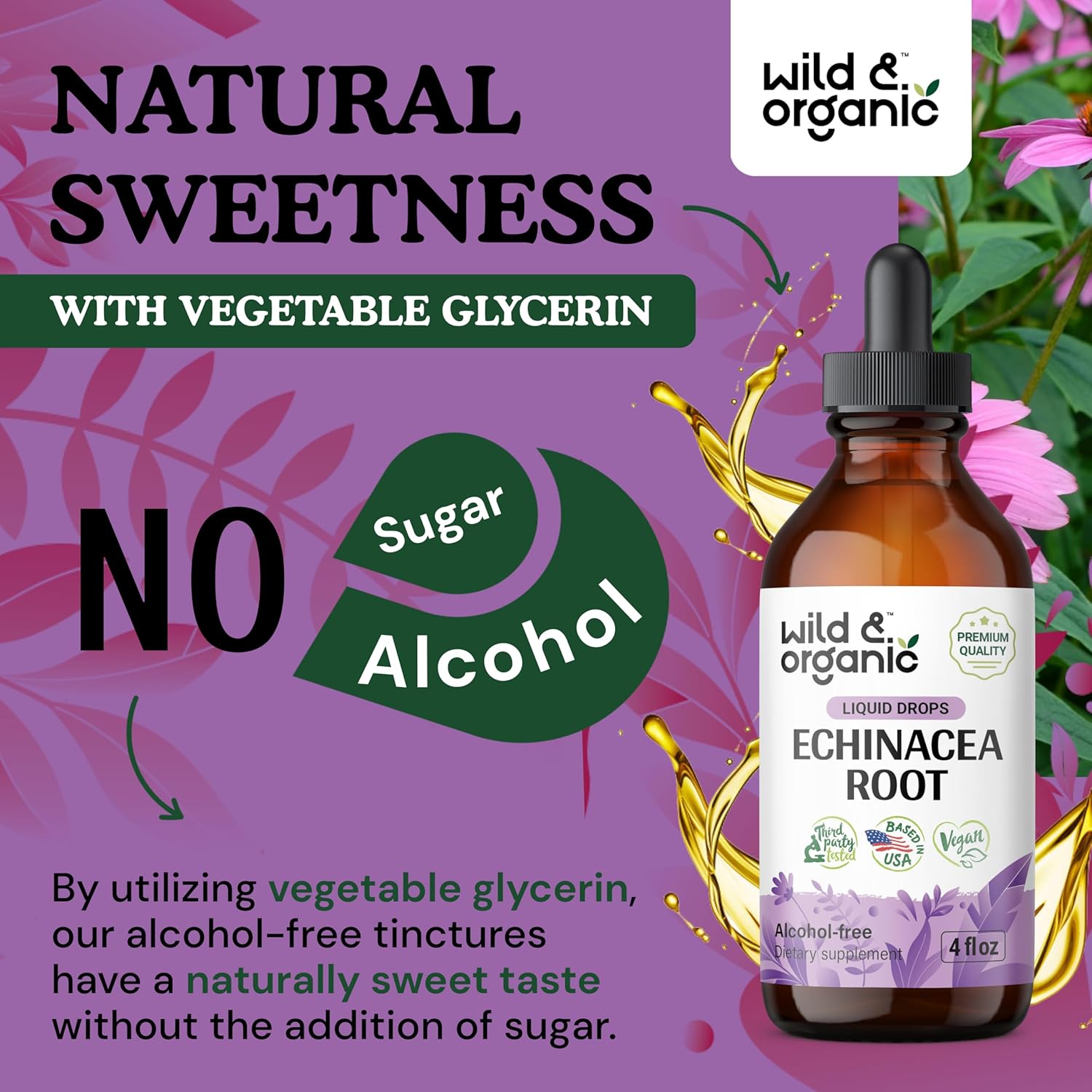 Wildcrafted Goldenseal and Echinacea Tincture Bundle - 4 fl oz Each