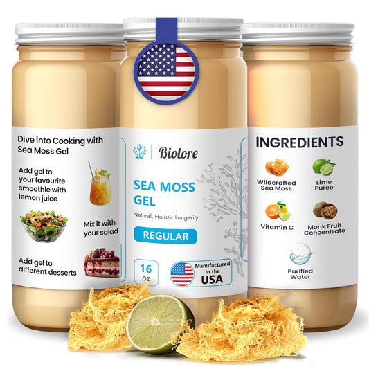 Wildcrafted Irish Seamoss Gel - 16oz Original Size, Packed with Vitamins & Minerals, Vegan Superfood from USA