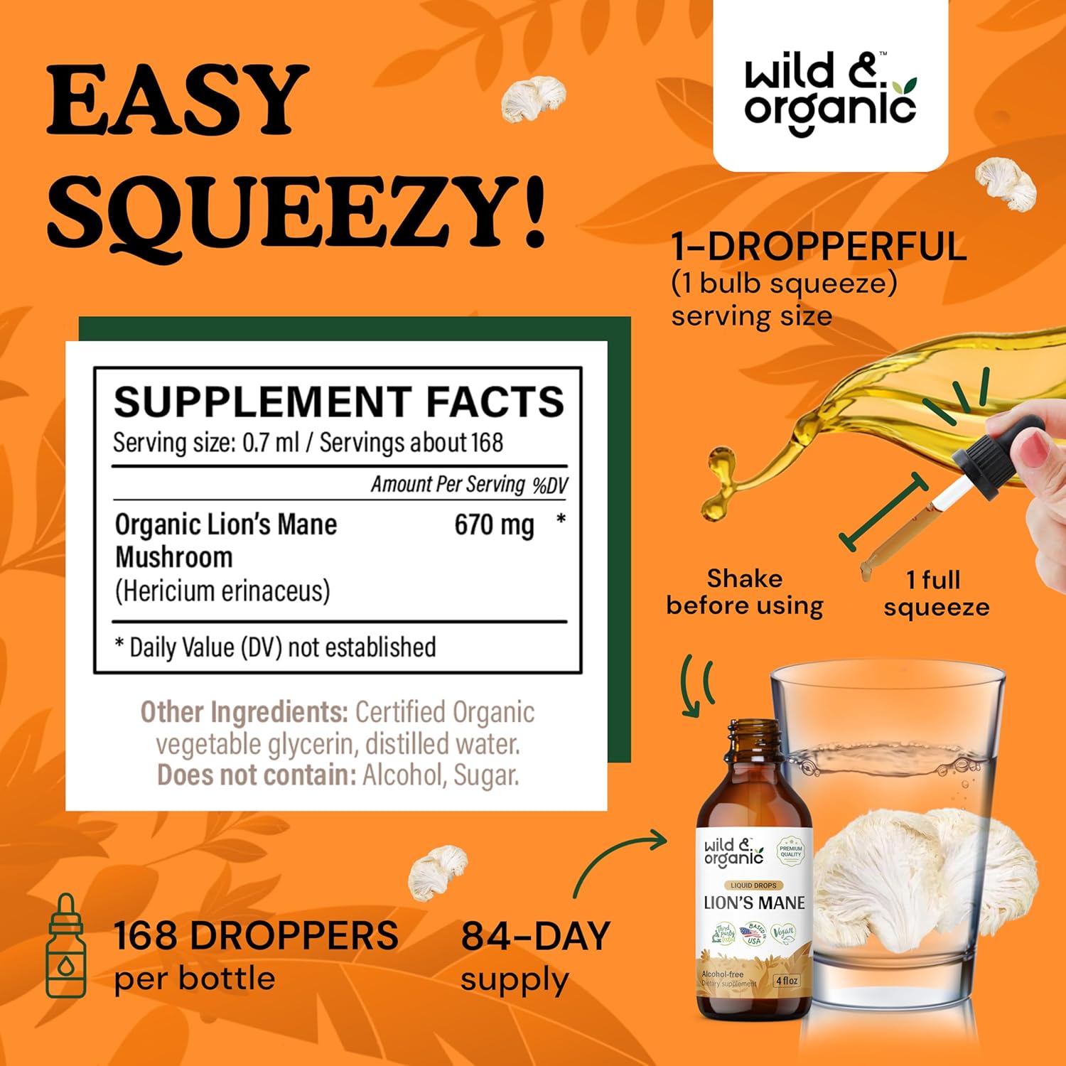 Wildcrafted Maca and Ashwagandha Tincture 4 fl oz with Lion's Mane Tincture 4 fl oz - Organic Herbal Blend