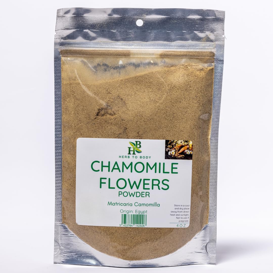 Wildcrafted Matricaria Chamomilla Flower Powder 4oz | Herb To Body Chamomile Flowers Powder