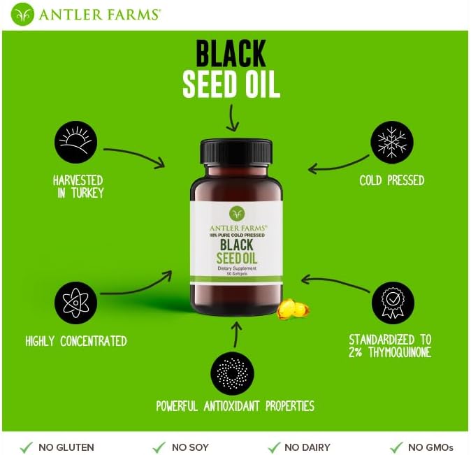 Wildcrafted Sea Moss & Black Seed Oil Bundle - 100% Pure Irish Moss & Turkish Nigella Sativa Seed Oil from Antler Farms