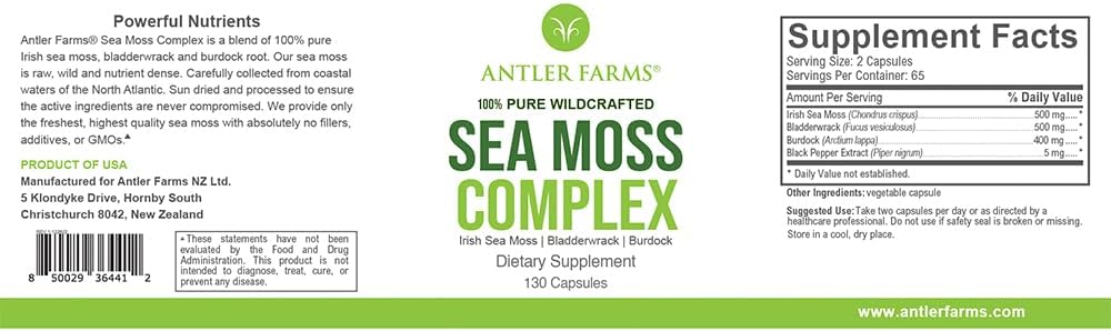 Wildcrafted Sea Moss & Black Seed Oil Bundle - 100% Pure Irish Moss & Turkish Nigella Sativa Seed Oil from Antler Farms