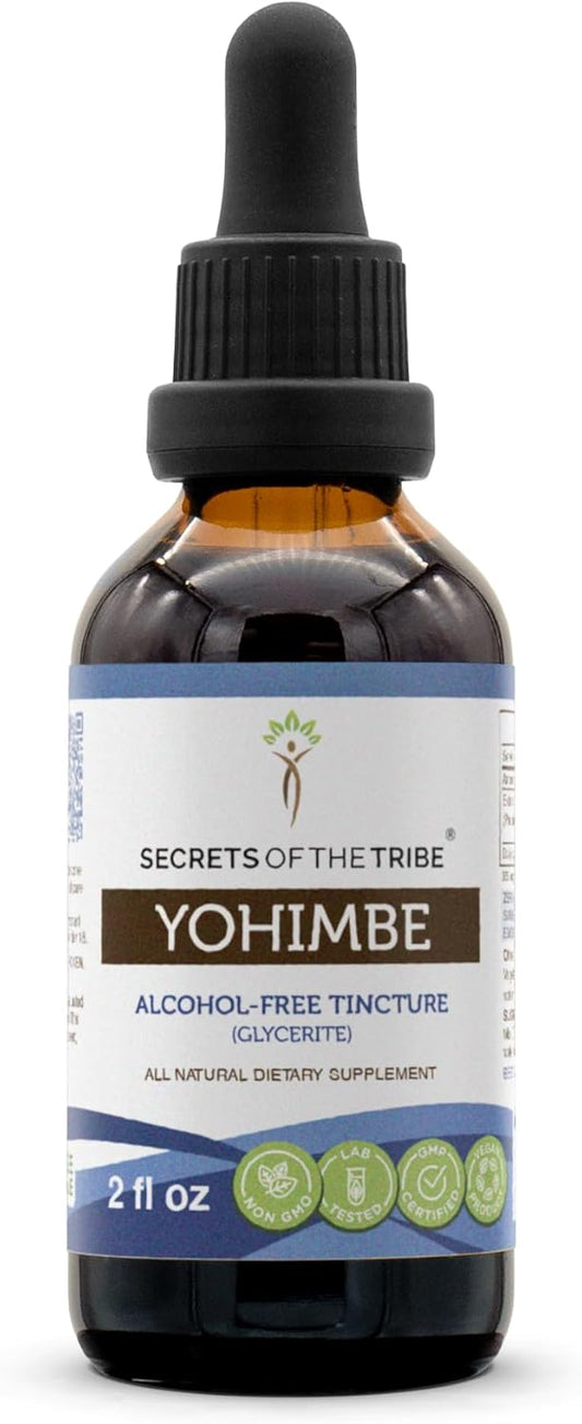 Wildcrafted Yohimbe Alcohol-Free Liquid Extract - 2 FL OZ - Pausinystalia Yohimbe Dried Bark Tincture Supplement