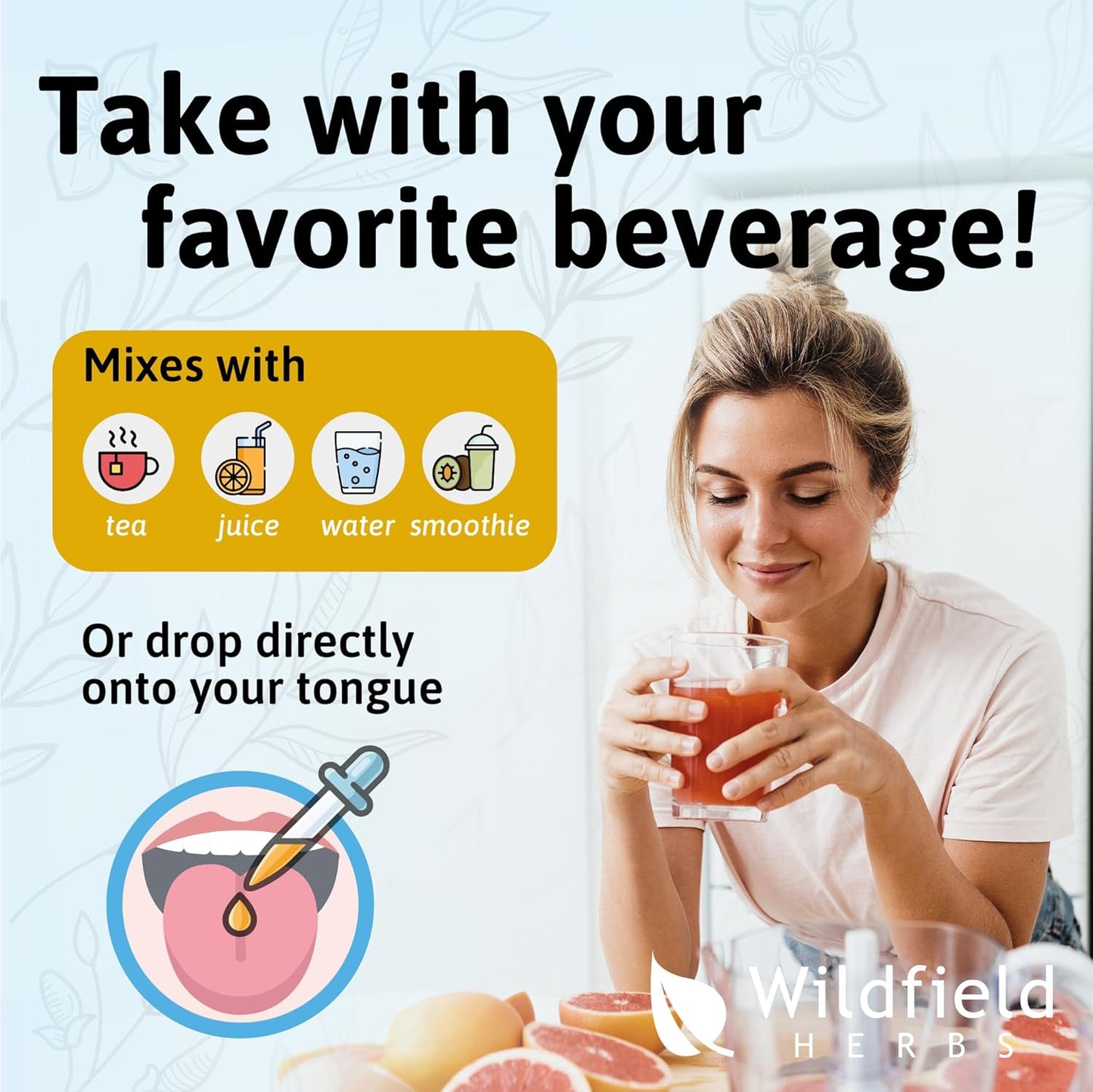 Wildfield Herbs Propolis Extract Drops - 2040mg Liquid Tincture Herbal Supplement, 1 Month Supply, Alcohol-Free - 2 Oz