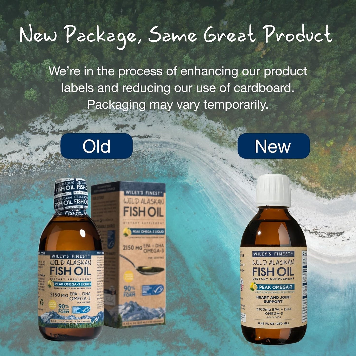 Wiley's Finest Peak Omega-3 Liquid Fish Oil Supplement - 2300mg EPA and DHA - Lemon Flavor - 8.45 Oz (50 Servings)